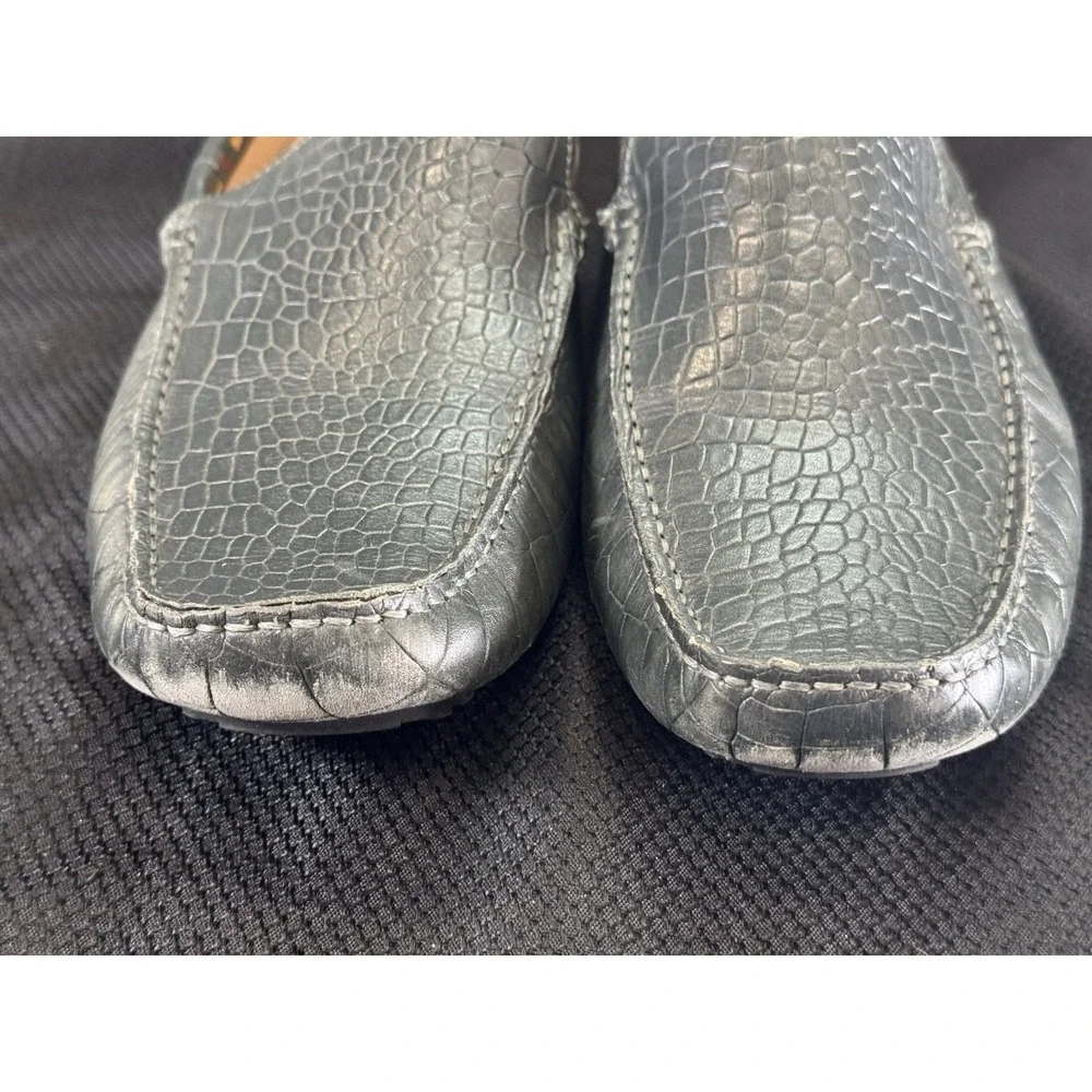 Donald J Pliner Vanda Snake Animal Print Slip On Driving Loafers Green 11.5 Mens